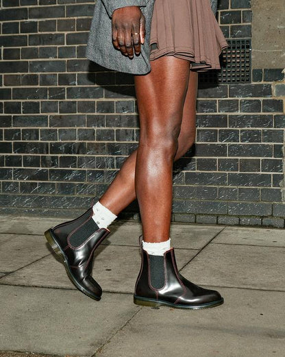 Dr Martens Flora Arcadia Chelsea Boots - Cherry Red Arcadia