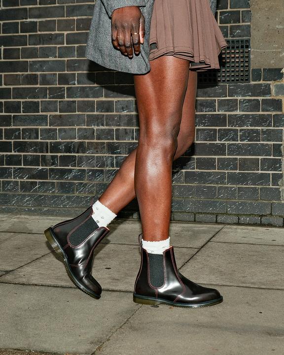 Dr Martens Flora Arcadia Chelsea Boots - Cherry Red Arcadia