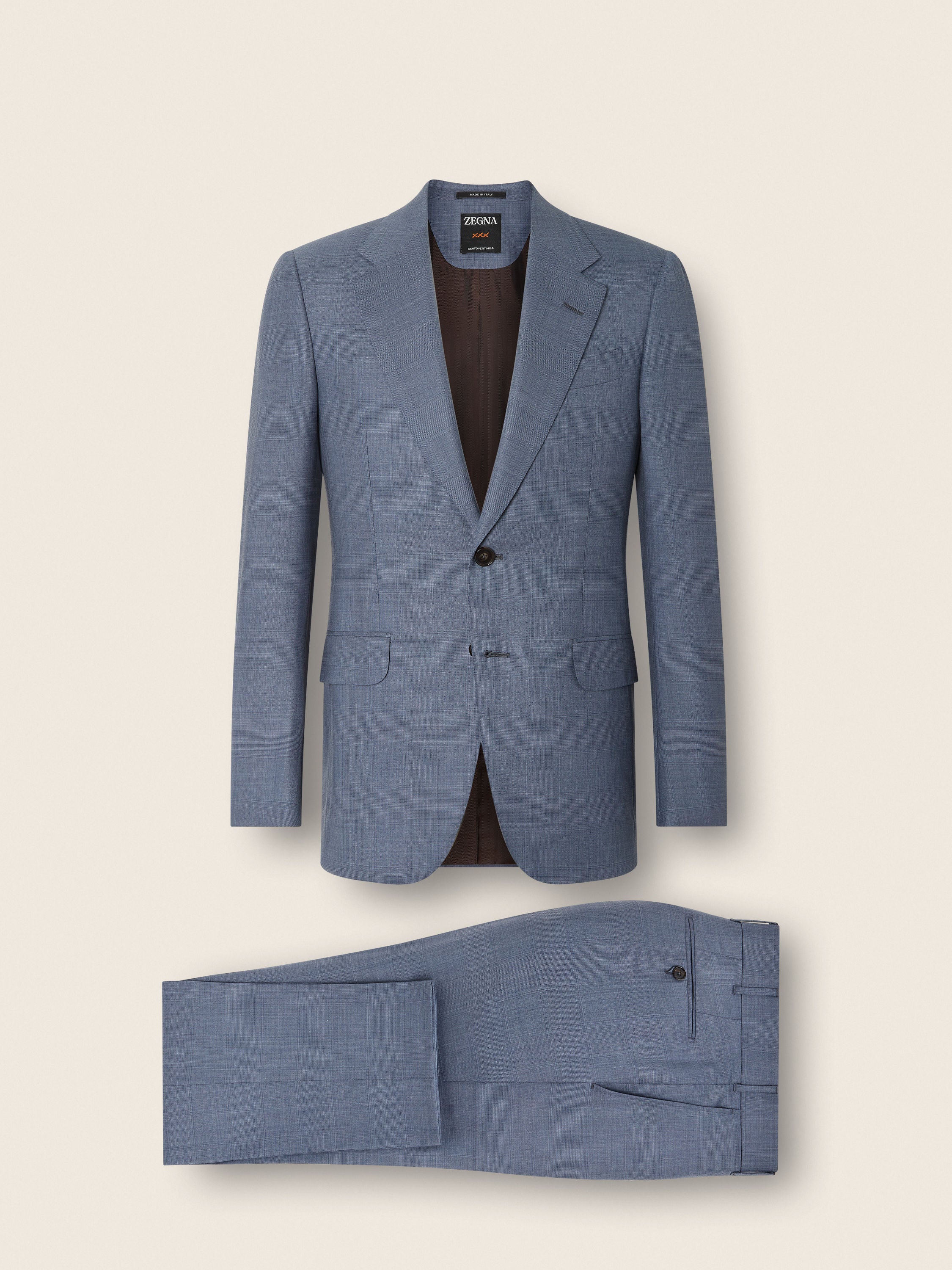 Zegna Light Blue Centoventimila Wool Suit