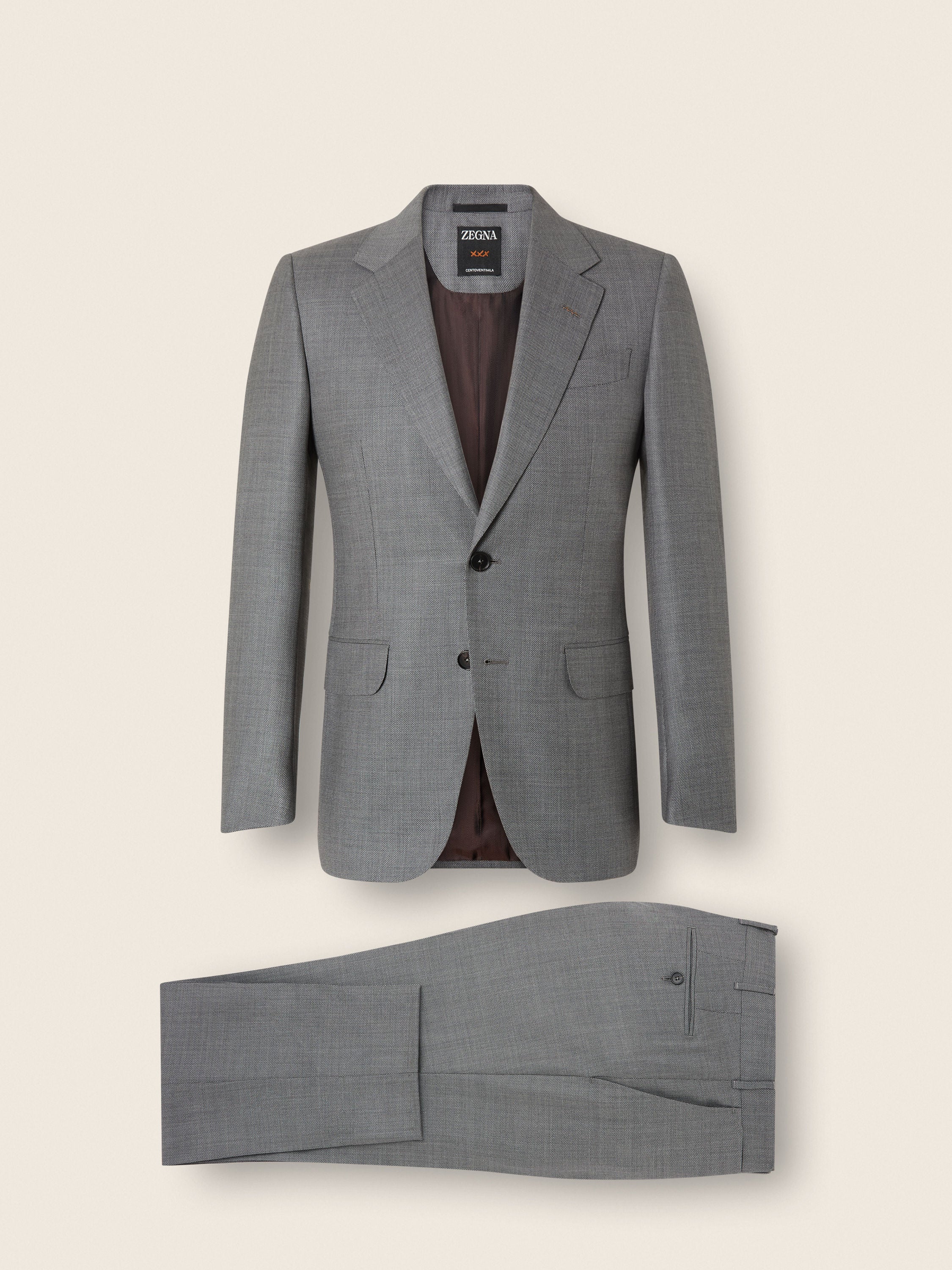 Zegna Grey Centoventimila Wool Suit