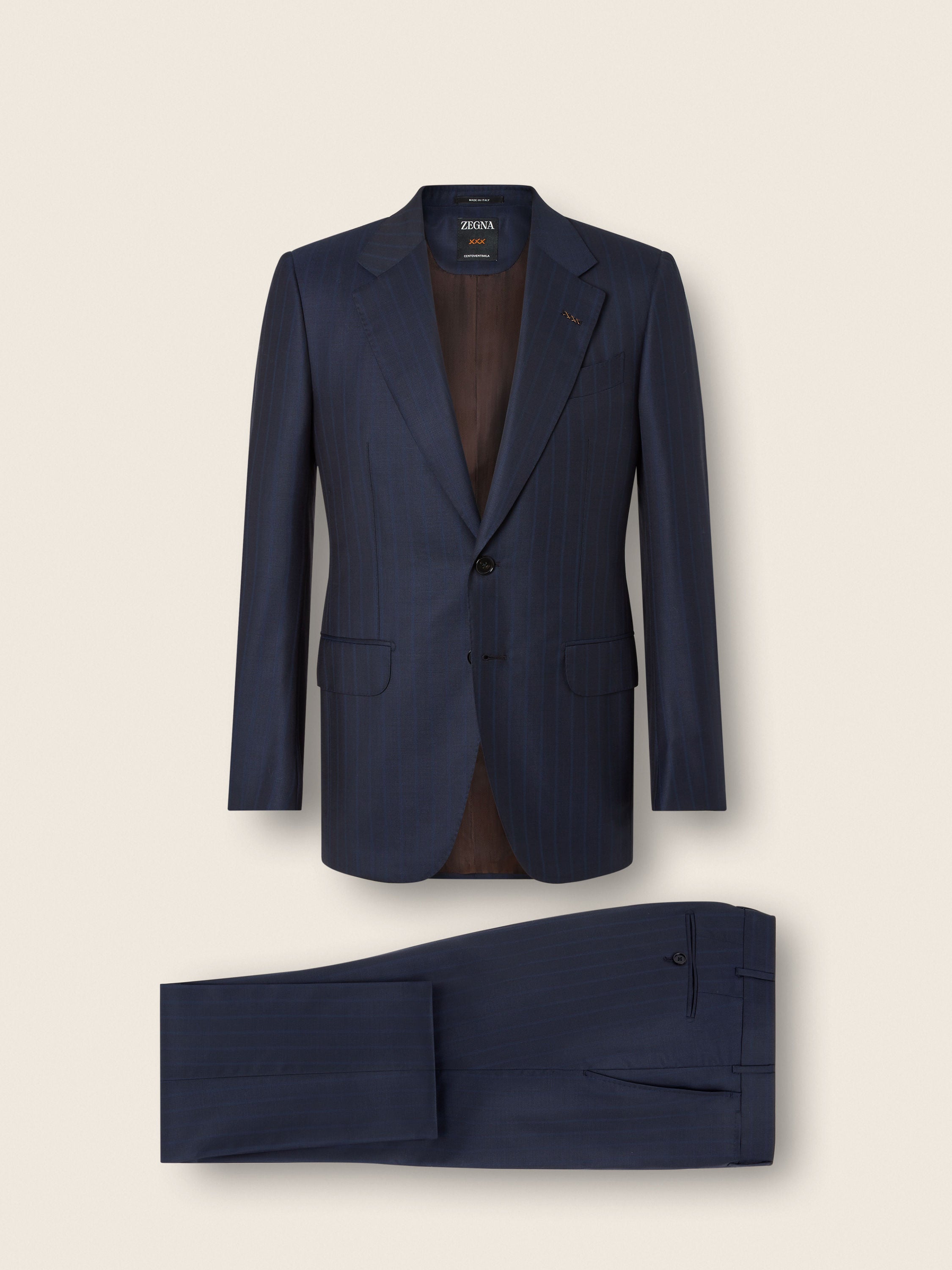 Zegna Navy Blue Centoventimila Wool Suit