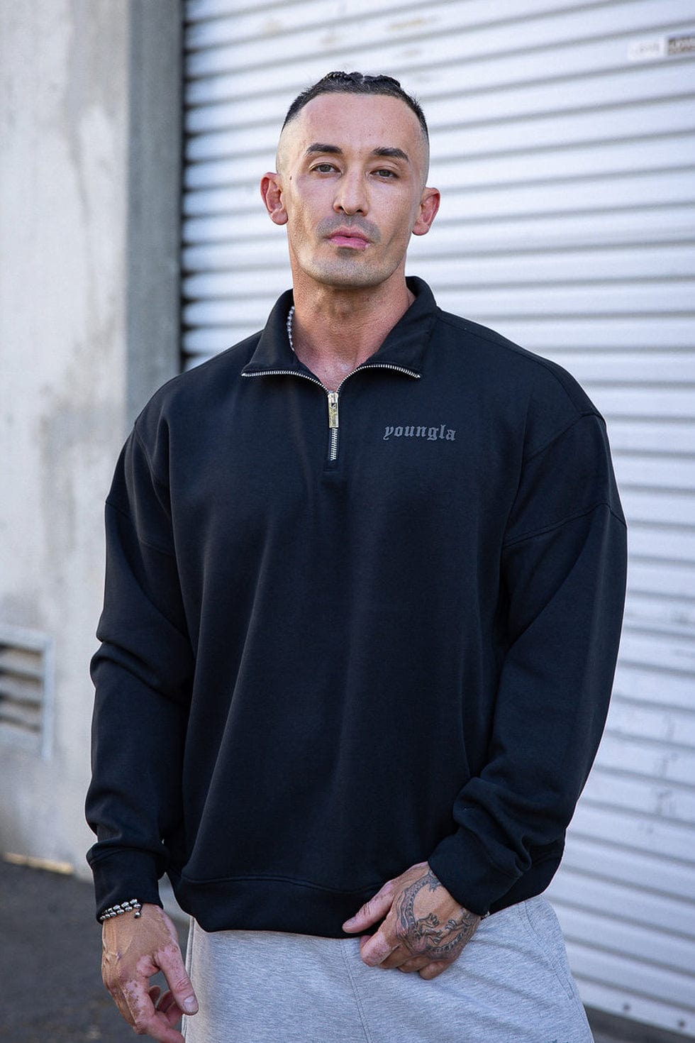 YoungLA 8065 - Soft AF Quarter Zips Black