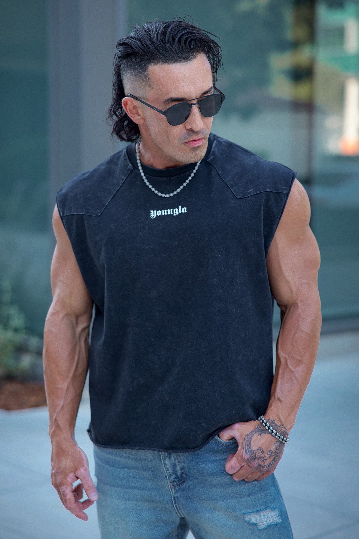 YoungLA 3076 - Western Cut-Offs Black Wash