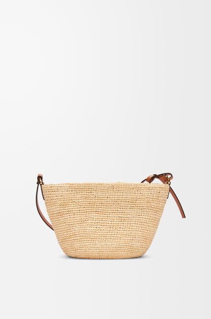 Loewe Slit pochette bag in raffia and calfskin