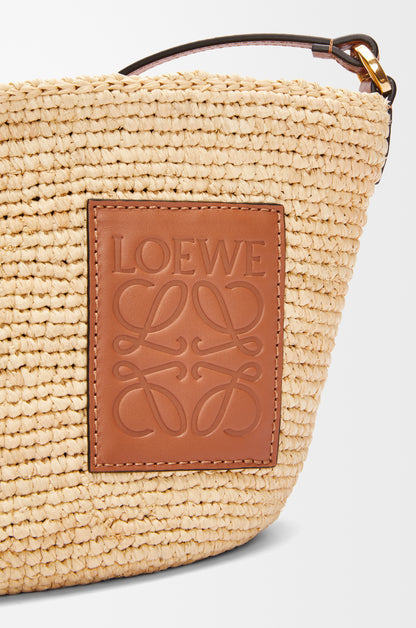 Loewe Slit pochette bag in raffia and calfskin