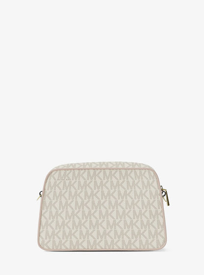 Michael Kors Jet Set Small Signature Logo Camera Crossbody Bag VANILLA/SOFT PINK