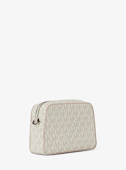 Michael Kors Jet Set Small Signature Logo Camera Crossbody Bag VANILLA/SOFT PINK