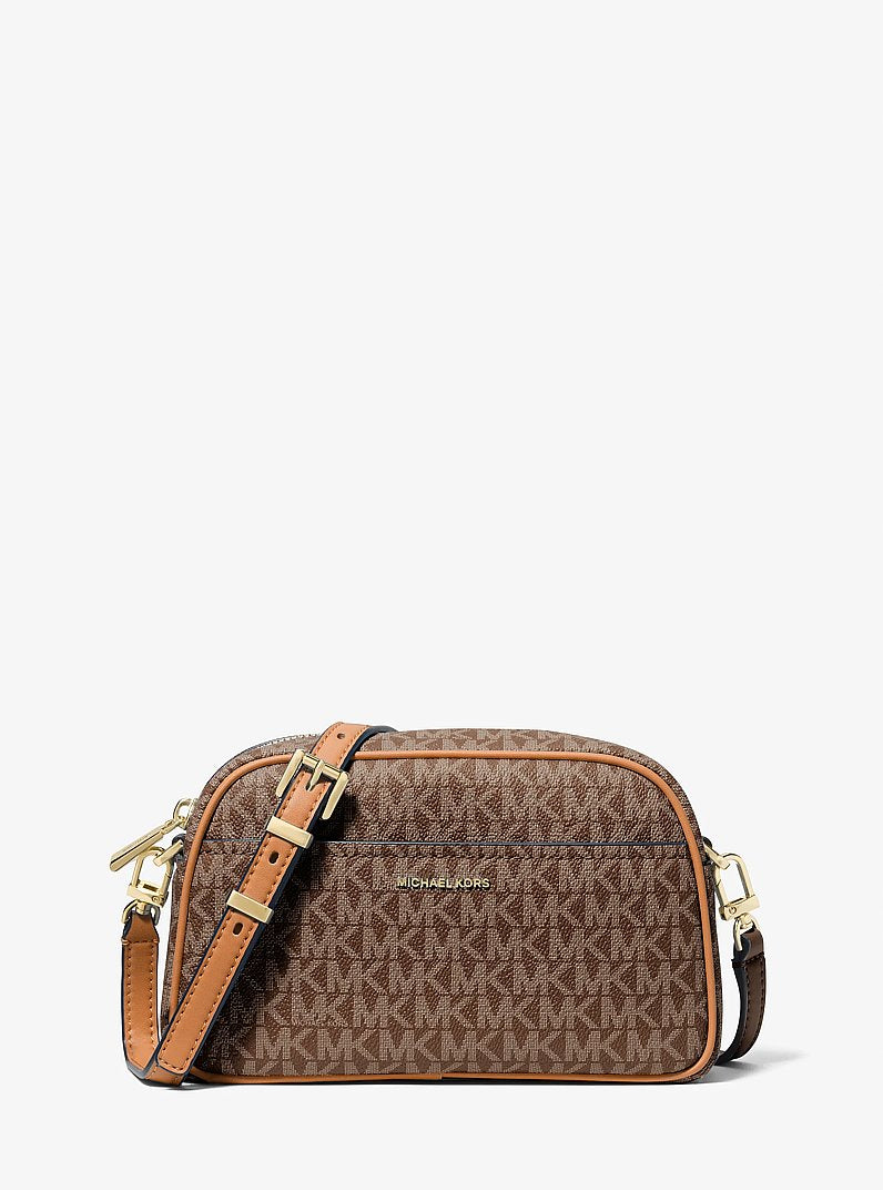 Michael Kors Jet Set Small Signature Logo Camera Crossbody Bag BRN/ACORN