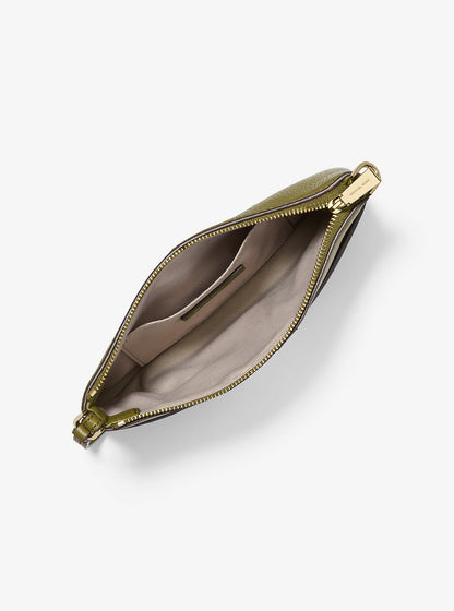 Jet Set Medium Pebbled Leather Wristlet Pistachio Pistachio