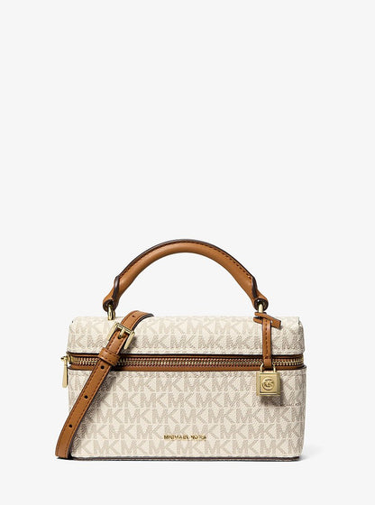 Michael Kors Jana Extra-Small Signature Logo Convertible Crossbody Bag VANILLA/ACORN