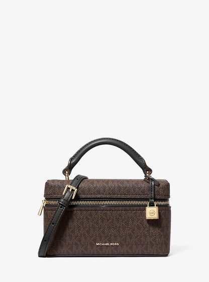 Michael Kors Jana Extra-Small Signature Logo Convertible Crossbody Bag BROWN/BLK