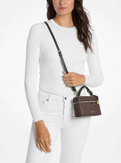 Michael Kors Jana Extra-Small Signature Logo Convertible Crossbody Bag BROWN/BLK