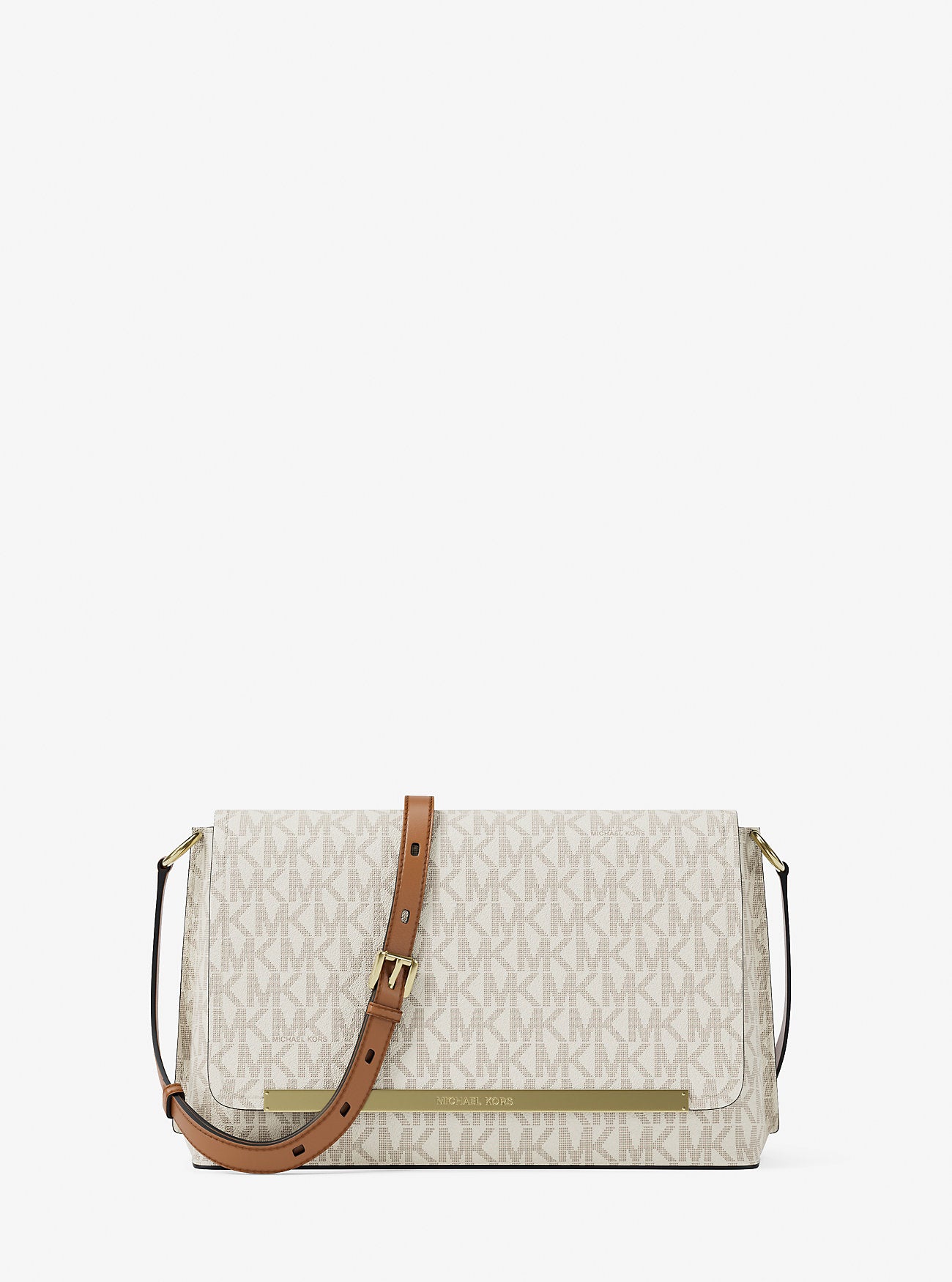 Evelyn Medium Signature Logo Crossbody Bag Vanilla-Acorn Vanilla-Acorn
