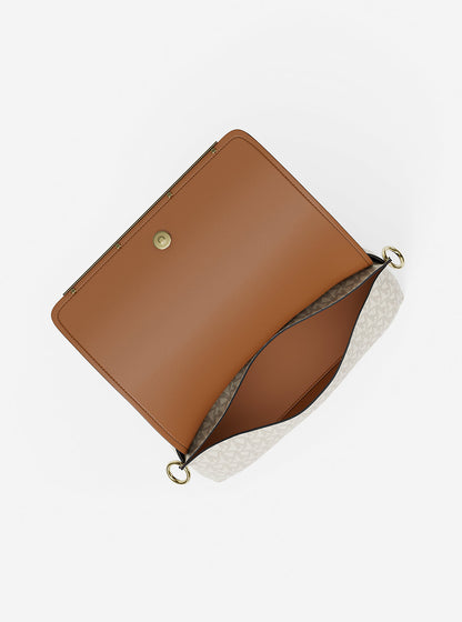 Evelyn Medium Signature Logo Crossbody Bag Vanilla-Acorn Vanilla-Acorn