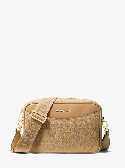 Michael Kors Bev Large Signature Logo Crossbody Bag BURNT KHAKI