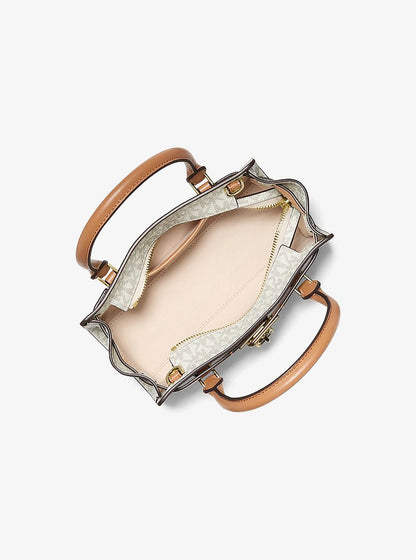 Michael Kors Hamilton Extra-Small Signature Logo Crossbody Bag VANILLA/ACORN