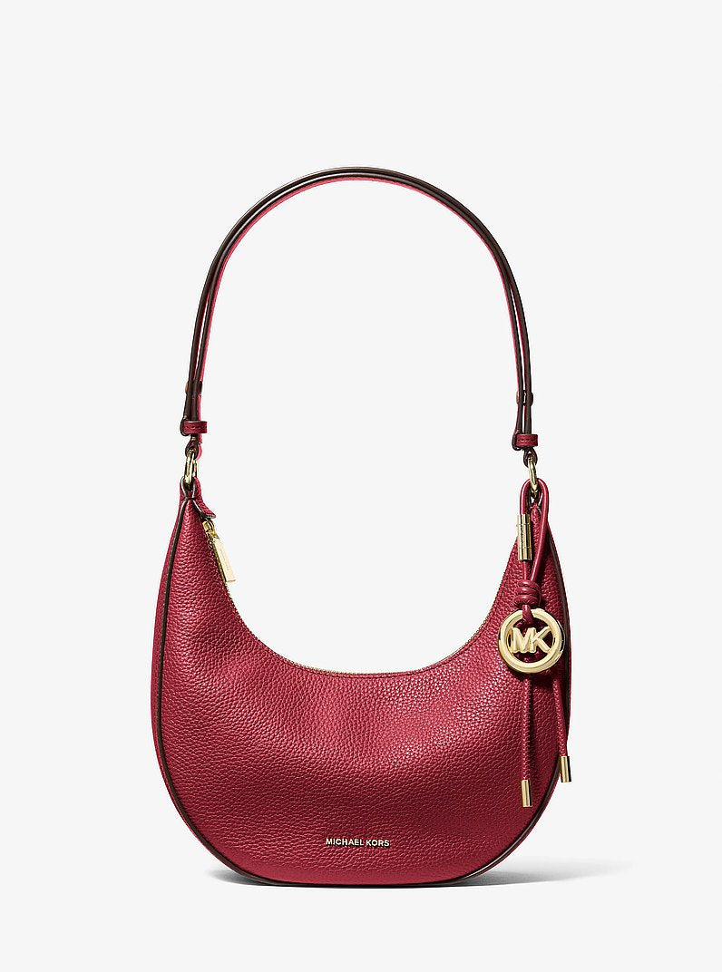 Michael Kors Nolita Small Pebbled Leather Convertible Pochette DEEP RED