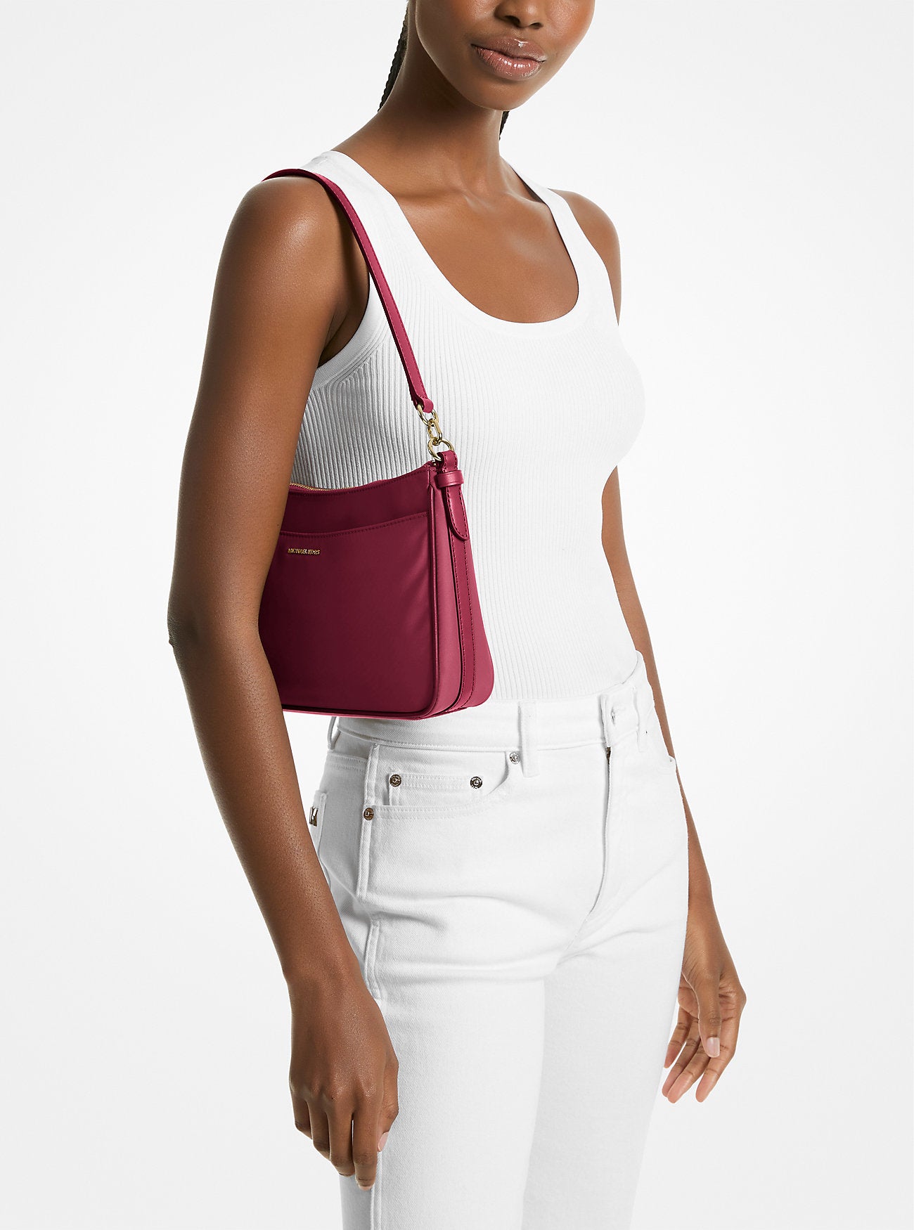 Jet Set Medium Nylon Convertible Pochette Mulberry Mulberry