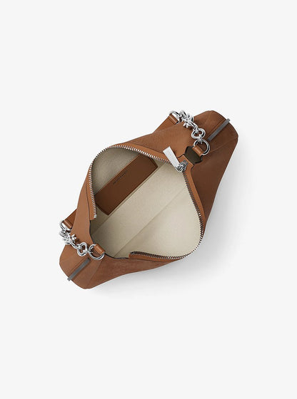 Michael Kors Nolita Medium Nubuck Chain Pochette LUGGAGE