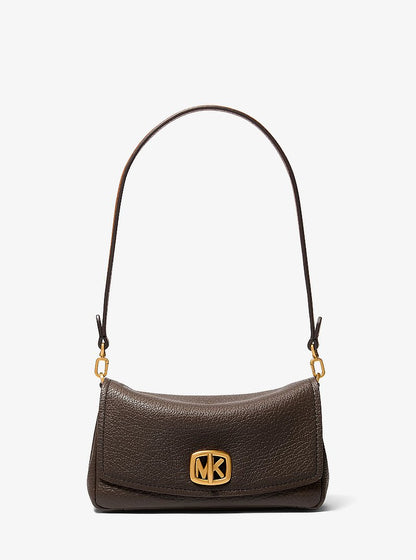 Michael Kors Bryant Small Textured Leather Pochette CHOCOLATE