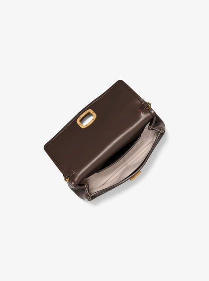 Michael Kors Bryant Small Textured Leather Pochette CHOCOLATE