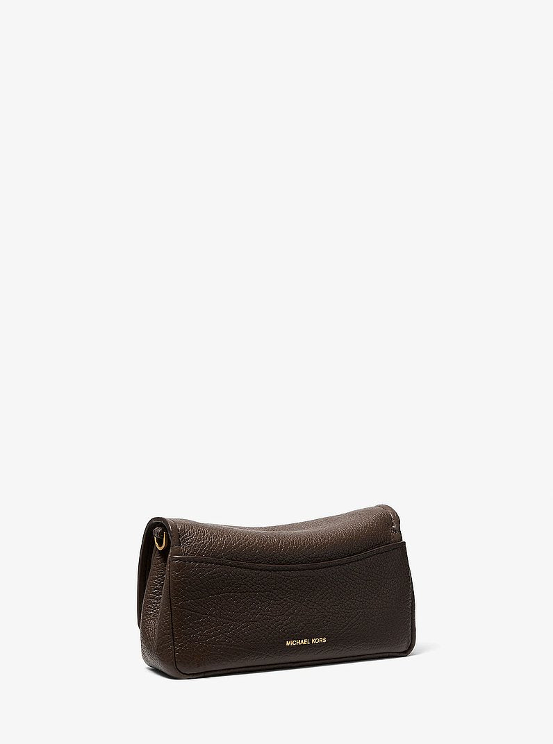 Michael Kors Bryant Small Textured Leather Pochette CHOCOLATE