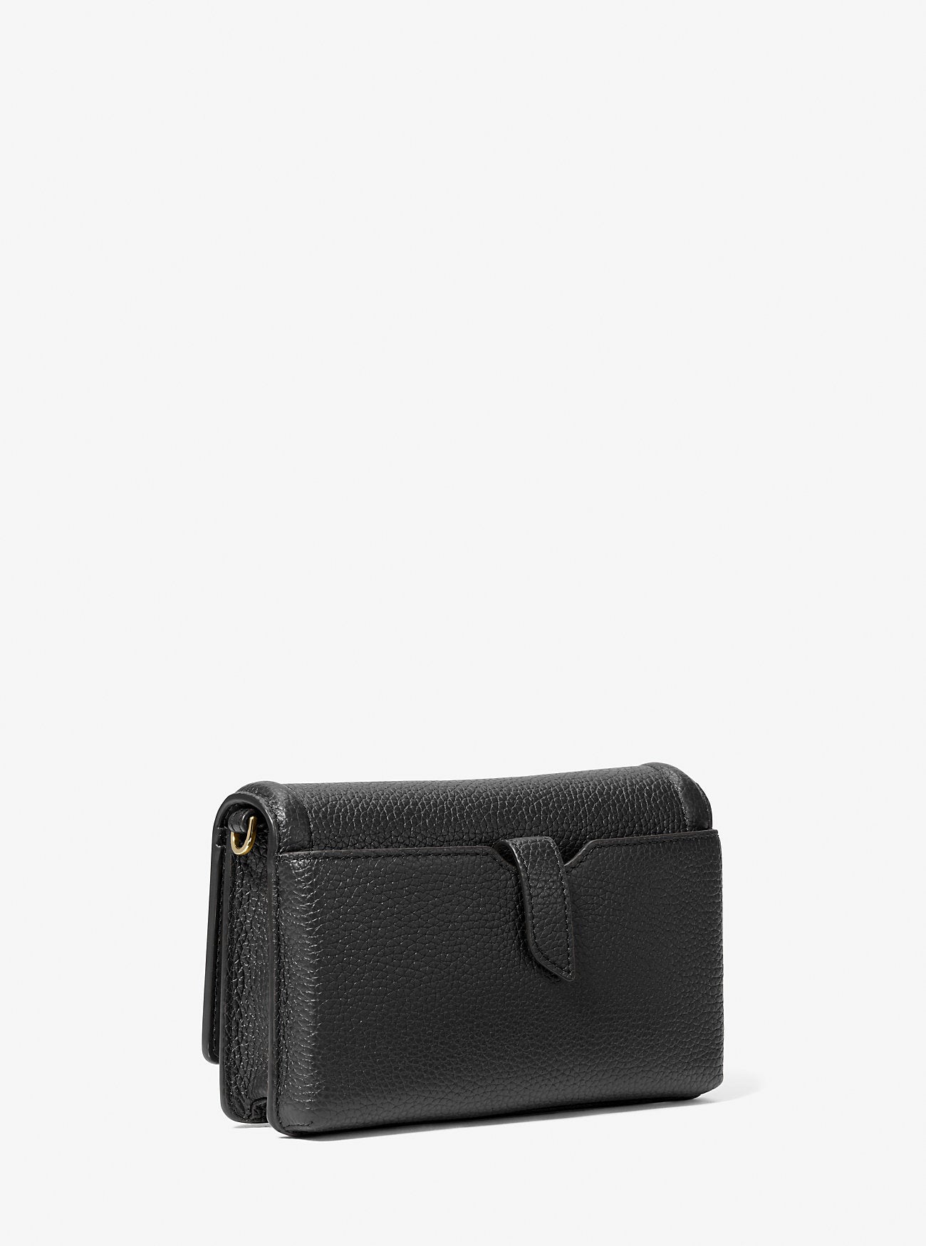 Jet Set Small Pebbled Leather Smartphone Convertible Crossbody Bag Black Black
