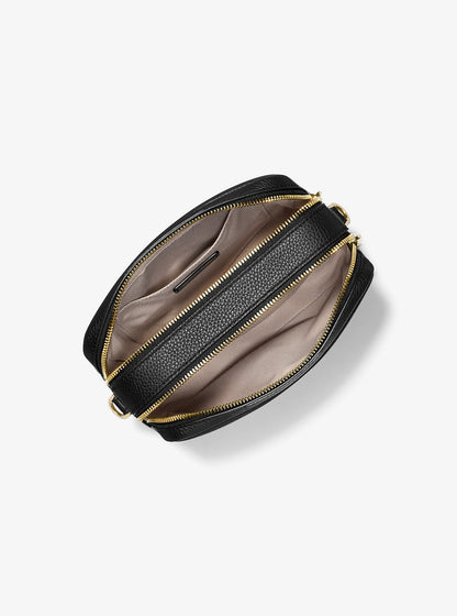 Bryant Medium Pebbled Leather Camera Crossbody Bag Black Black