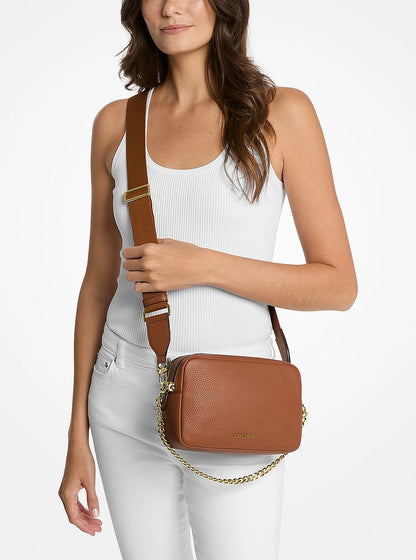 Michael Kors Bryant Medium Pebbled Leather Camera Crossbody Bag LUGGAGE