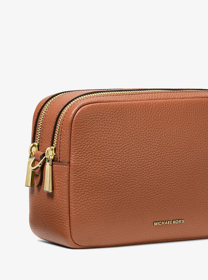 Michael Kors Bryant Medium Pebbled Leather Camera Crossbody Bag LUGGAGE