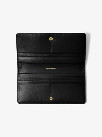 Bryant Large Pebbled Leather Snap-Front Wallet Black Black