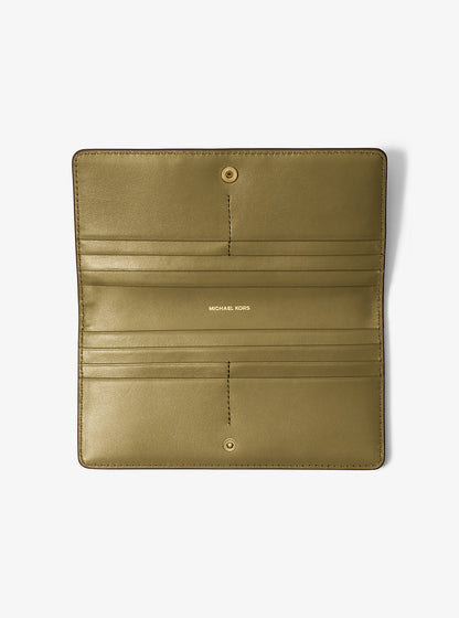 Bryant Large Pebbled Leather Snap-Front Wallet Pistachio Pistachio