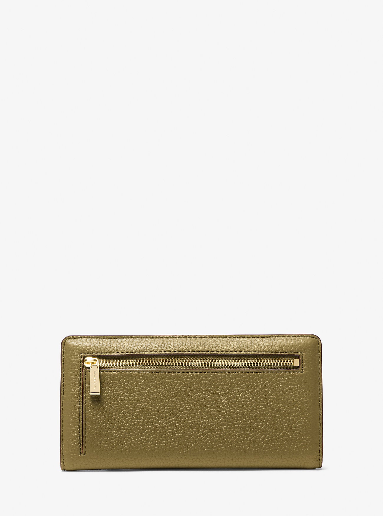 Bryant Large Pebbled Leather Snap-Front Wallet Pistachio Pistachio