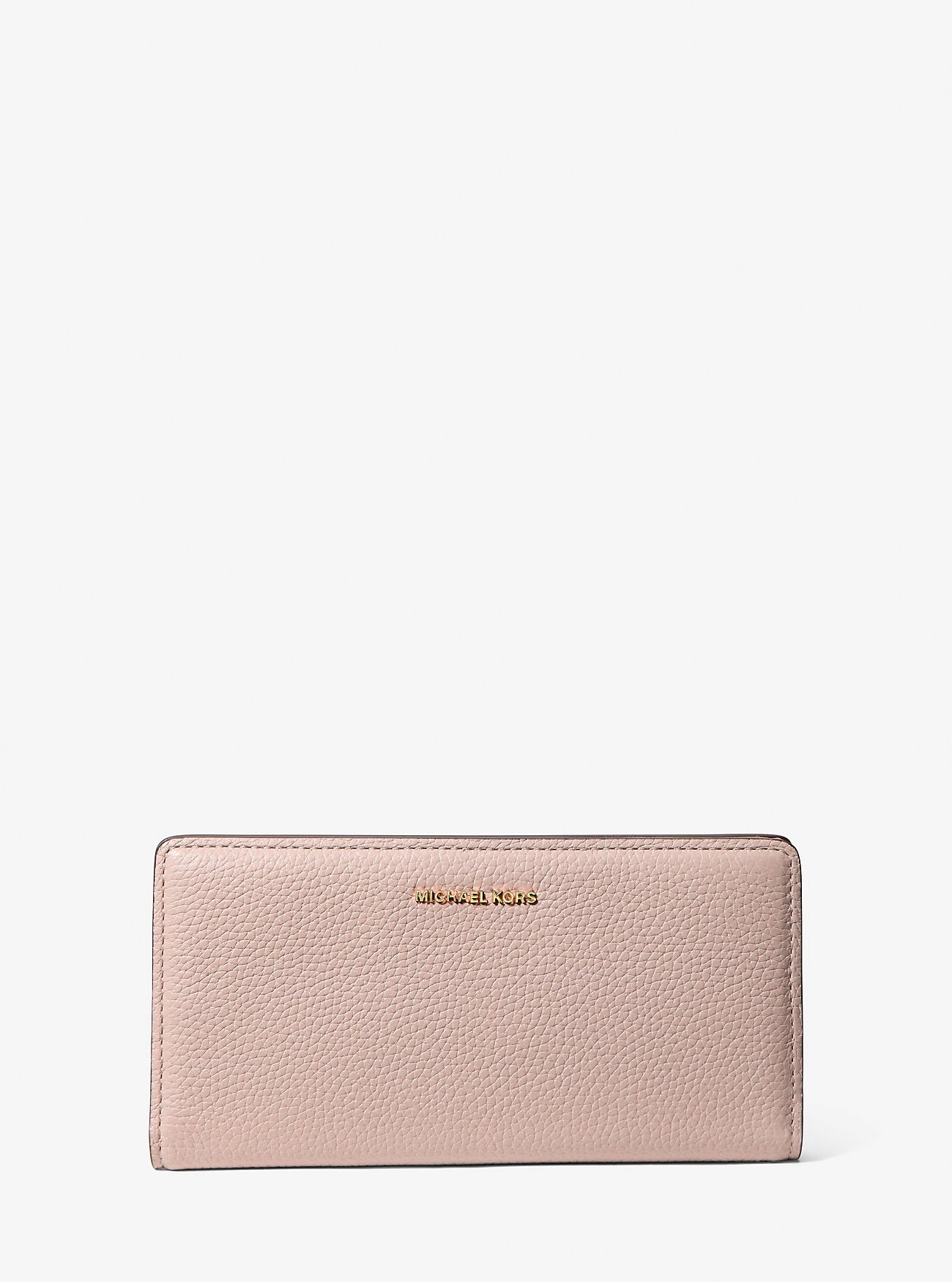 Bryant Large Pebbled Leather Snap-Front Wallet Soft Pink Soft Pink
