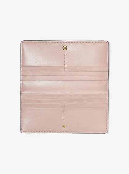 Bryant Large Pebbled Leather Snap-Front Wallet Soft Pink Soft Pink