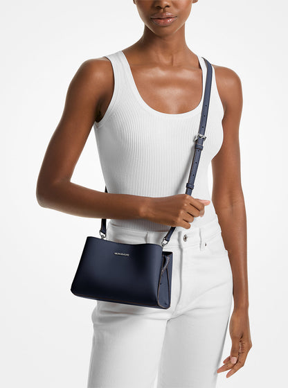 Ruthie Small Saffiano Leather Crossbody Bag Navy Navy