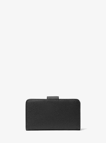 Michael Kors MK Pop Charm Medium Pebbled Leather Wallet BLACK