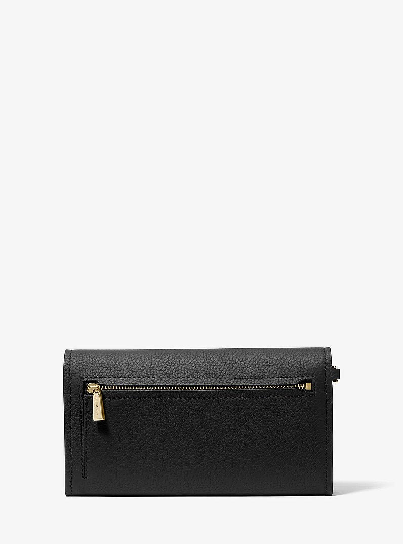 Michael Kors Jet Set Medium Pebbled Leather Smartphone Wristlet BLACK