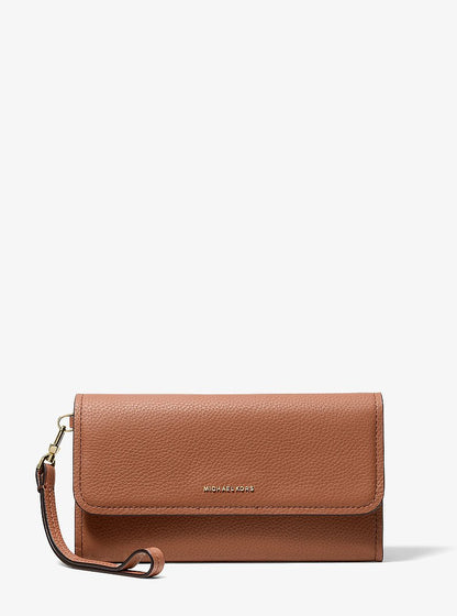 Michael Kors Jet Set Medium Pebbled Leather Smartphone Wristlet LUGGAGE