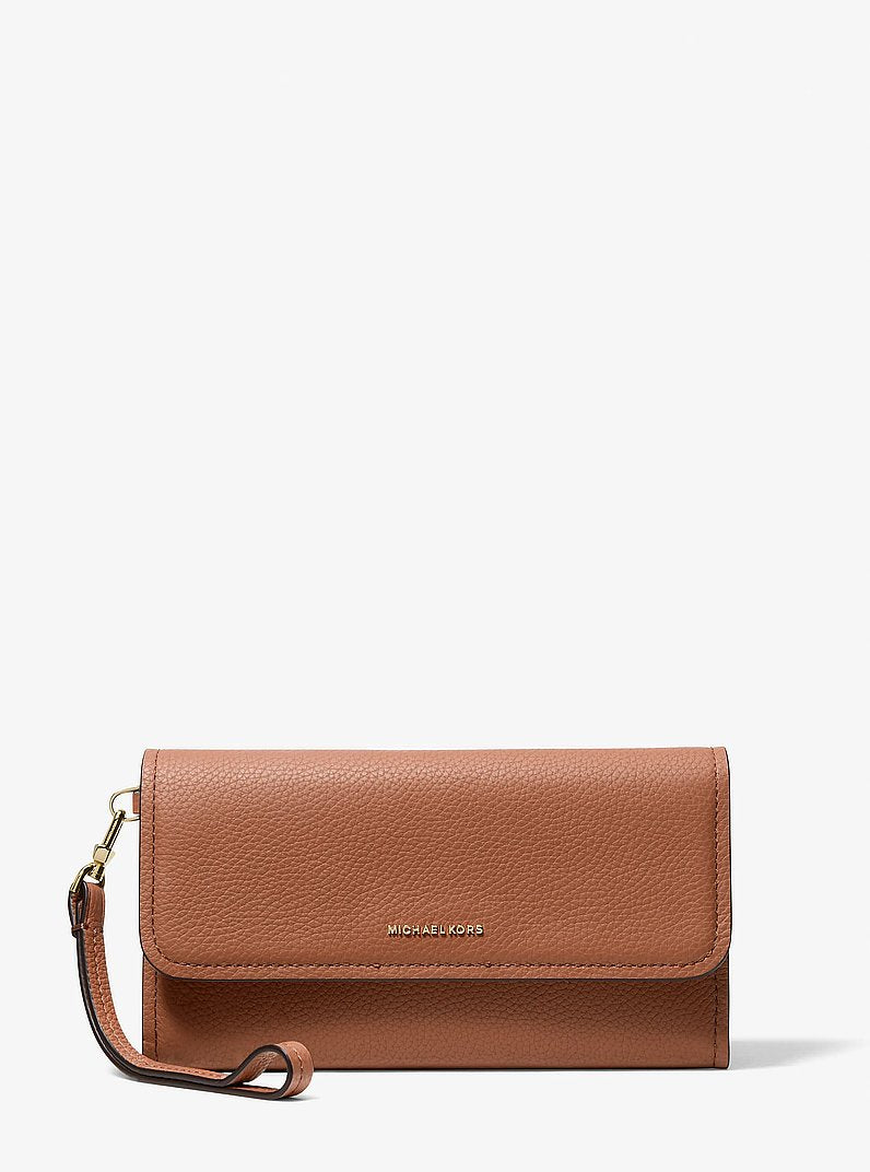 Michael Kors Jet Set Medium Pebbled Leather Smartphone Wristlet LUGGAGE