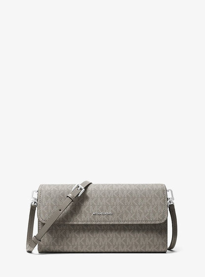 Michael Kors Jet Set Small Signature Logo Convertible Crossbody Bag HEATHER GREY