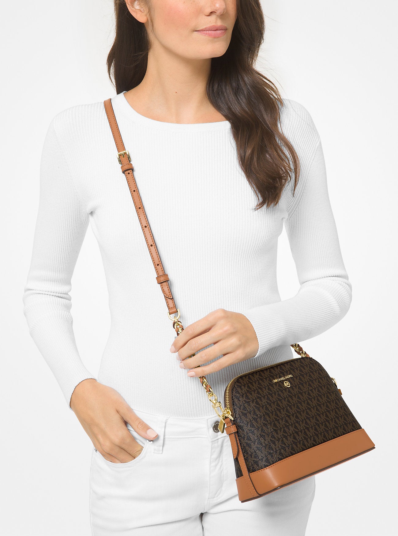 Large Logo Dome Crossbody Bag Brn-Acorn Brn-Acorn