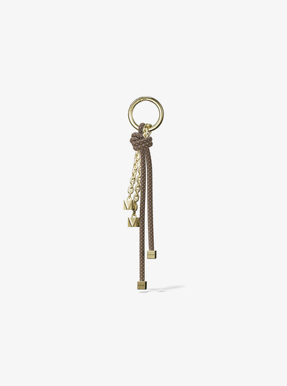 Gold-Tone and Speckled Cord Bag Charm Husk Husk