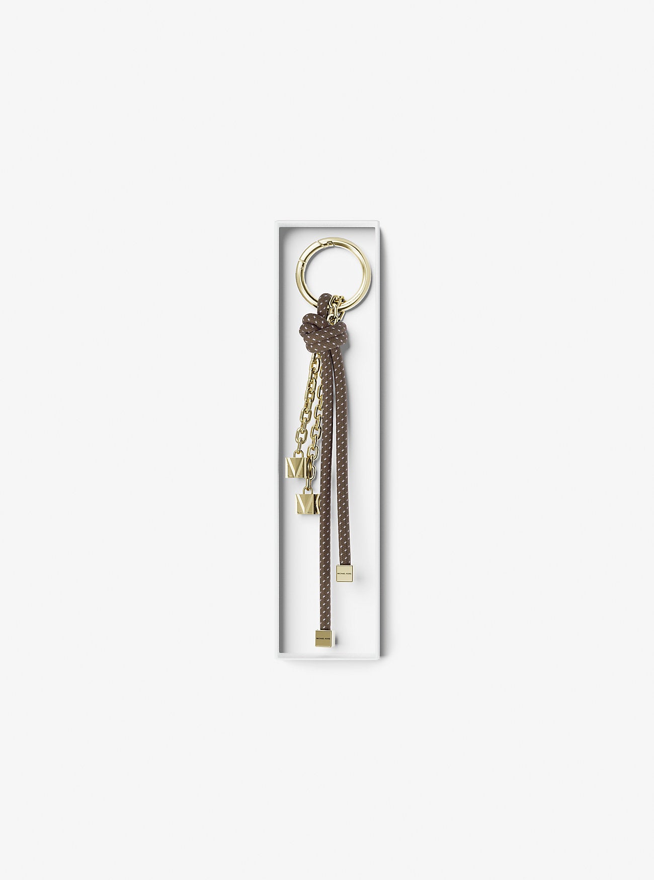 Gold-Tone and Speckled Cord Bag Charm Husk Husk