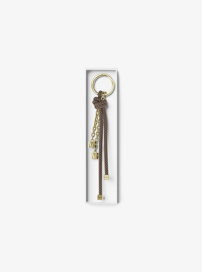 Gold-Tone and Speckled Cord Bag Charm Husk Husk