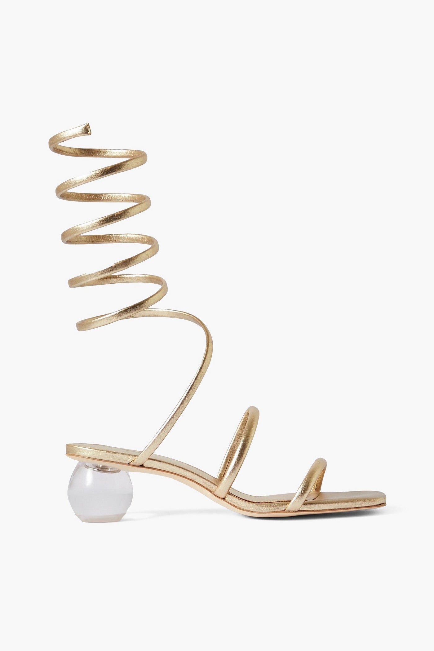 Cult Gaia Freya Metallic Leather Sandals Platinum Women's