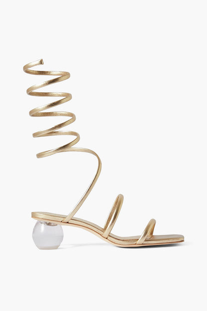 Cult Gaia Freya Metallic Leather Sandals Platinum Women's
