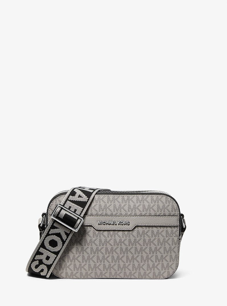 Michael Kors Hudson Signature Logo Camera Crossbody Bag NICKEL