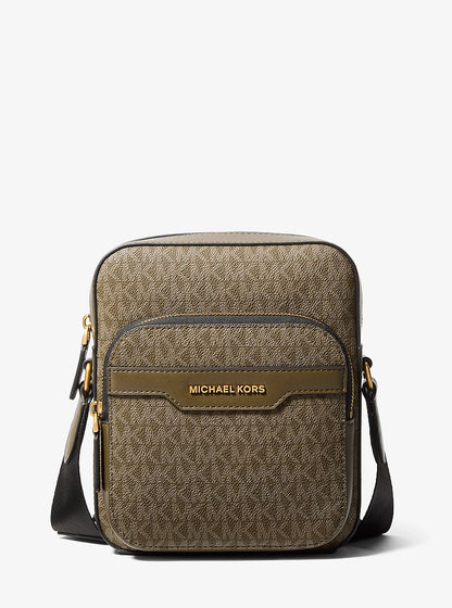 Michael Kors Hudson Mini Signature Logo Flight Bag LODEN