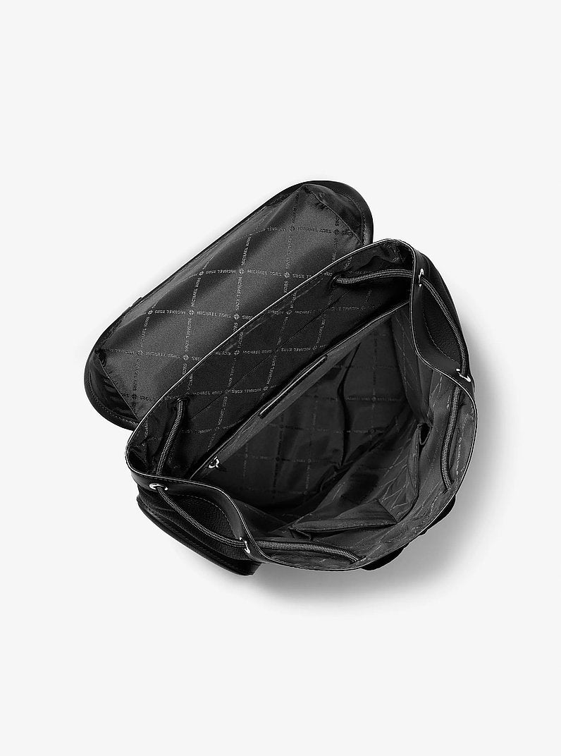 Michael Kors Hudson Pebbled Leather Backpack BLACK